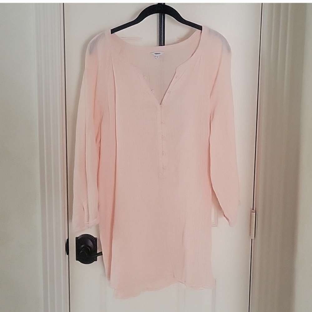 Sonoma light peach gauze popover top 1x